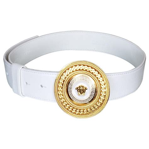 Versace medusa belt all white